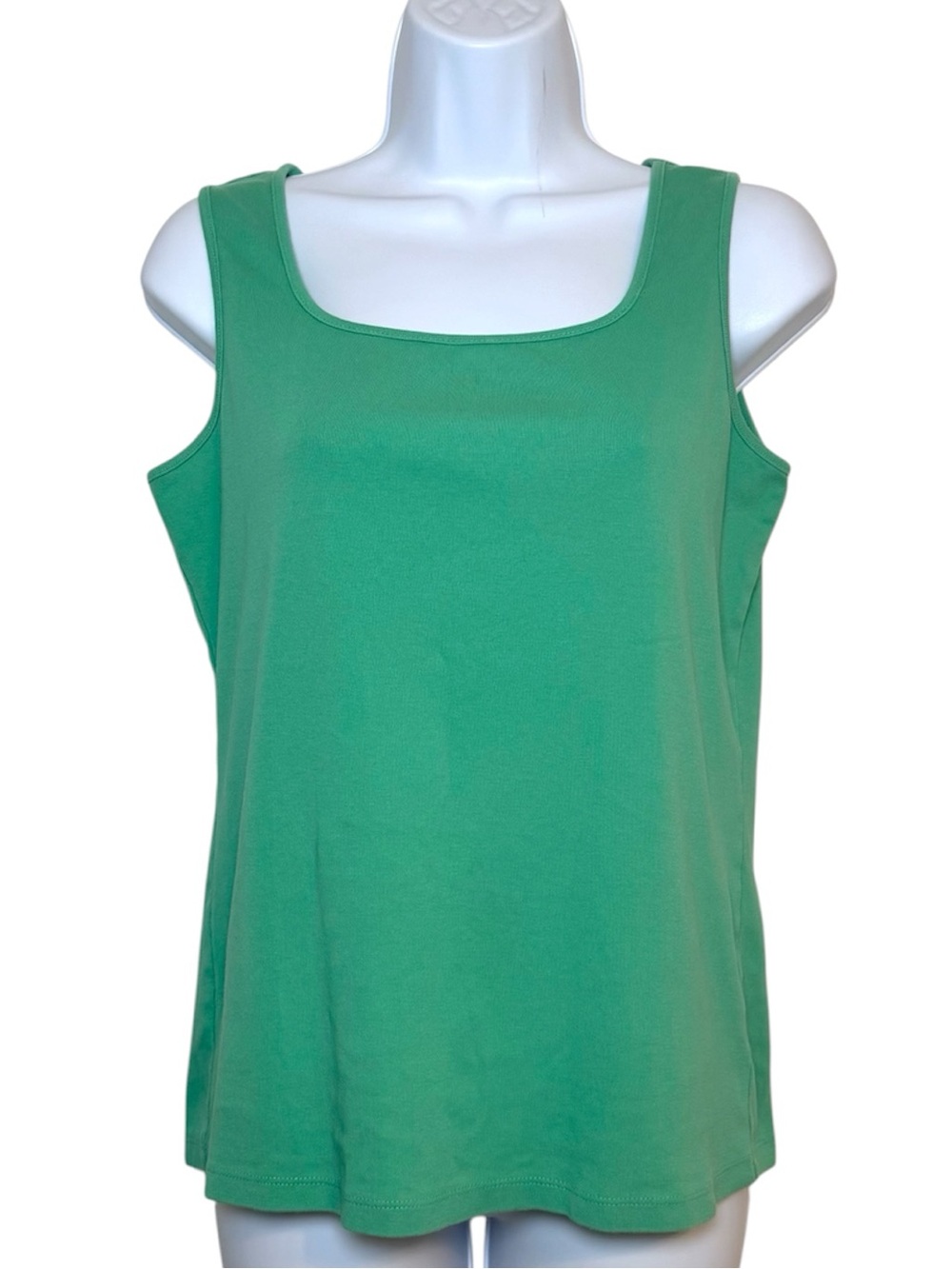 Karen Scott Bright Green Tank Top Cotton Sleeveless Basic